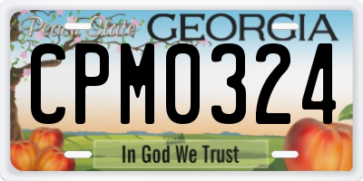 GA license plate CPM0324