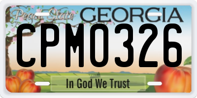GA license plate CPM0326