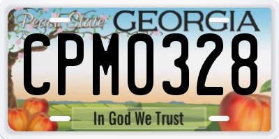 GA license plate CPM0328