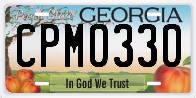 GA license plate CPM0330