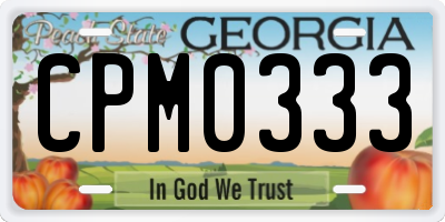 GA license plate CPM0333