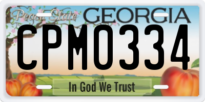 GA license plate CPM0334