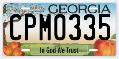 GA license plate CPM0335