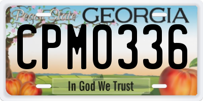 GA license plate CPM0336