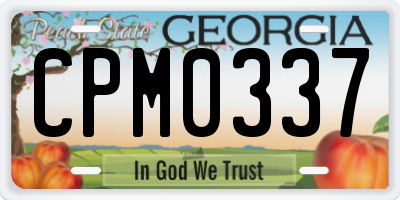 GA license plate CPM0337