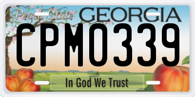 GA license plate CPM0339