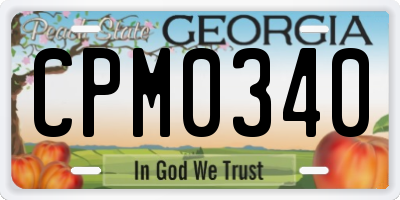 GA license plate CPM0340