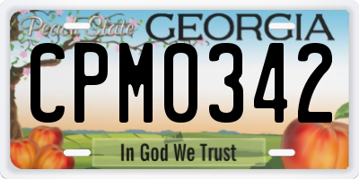 GA license plate CPM0342