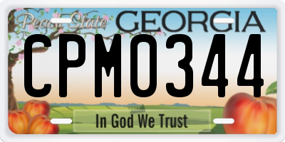 GA license plate CPM0344