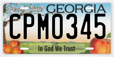 GA license plate CPM0345