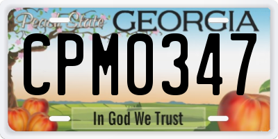 GA license plate CPM0347