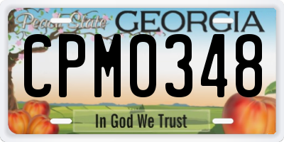 GA license plate CPM0348