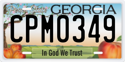 GA license plate CPM0349