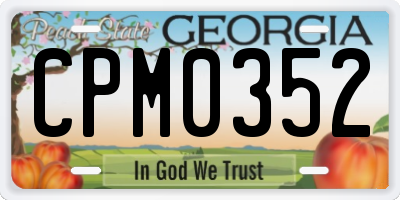 GA license plate CPM0352