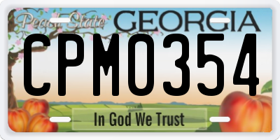 GA license plate CPM0354