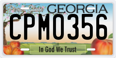GA license plate CPM0356