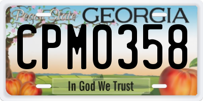 GA license plate CPM0358