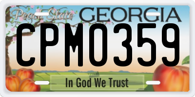 GA license plate CPM0359