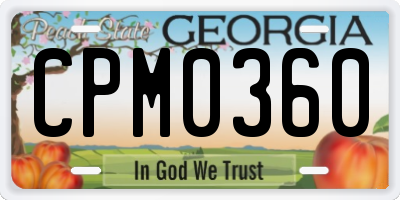 GA license plate CPM0360