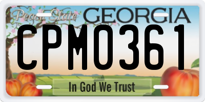 GA license plate CPM0361
