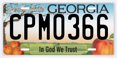 GA license plate CPM0366