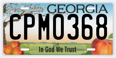 GA license plate CPM0368