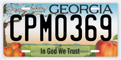 GA license plate CPM0369