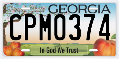 GA license plate CPM0374
