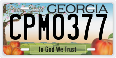 GA license plate CPM0377