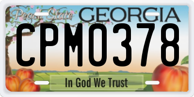 GA license plate CPM0378