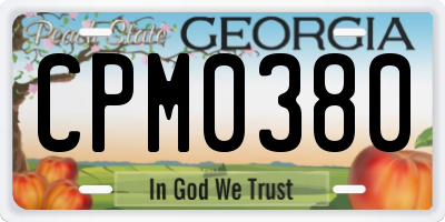 GA license plate CPM0380