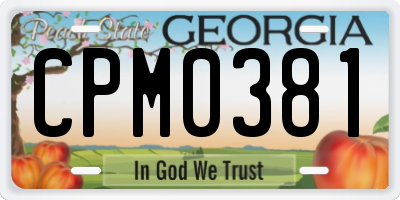 GA license plate CPM0381