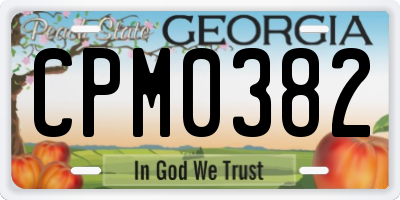 GA license plate CPM0382