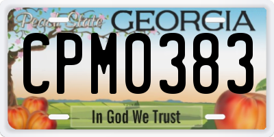 GA license plate CPM0383