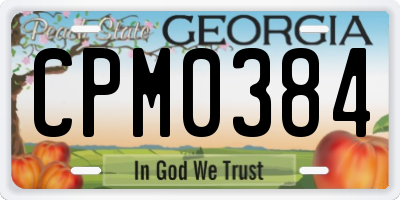 GA license plate CPM0384