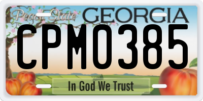 GA license plate CPM0385