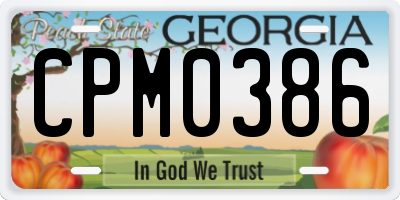 GA license plate CPM0386