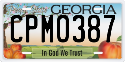 GA license plate CPM0387