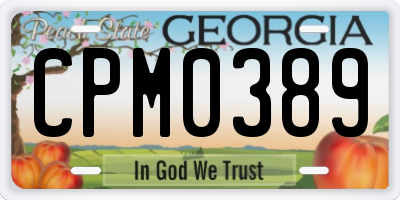 GA license plate CPM0389