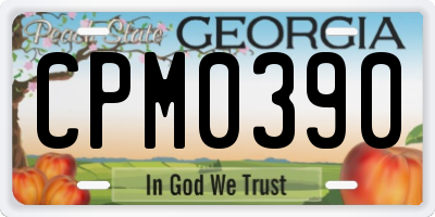 GA license plate CPM0390
