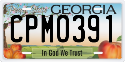 GA license plate CPM0391