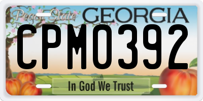 GA license plate CPM0392
