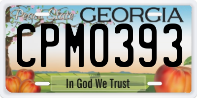 GA license plate CPM0393