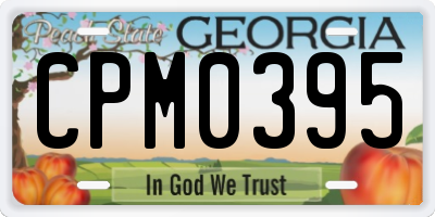 GA license plate CPM0395