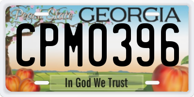 GA license plate CPM0396