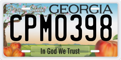 GA license plate CPM0398