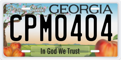 GA license plate CPM0404