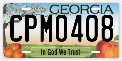 GA license plate CPM0408