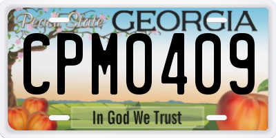 GA license plate CPM0409