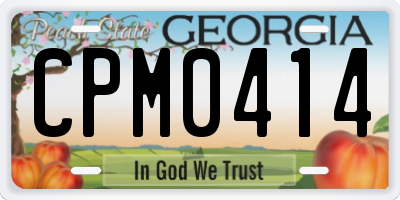 GA license plate CPM0414